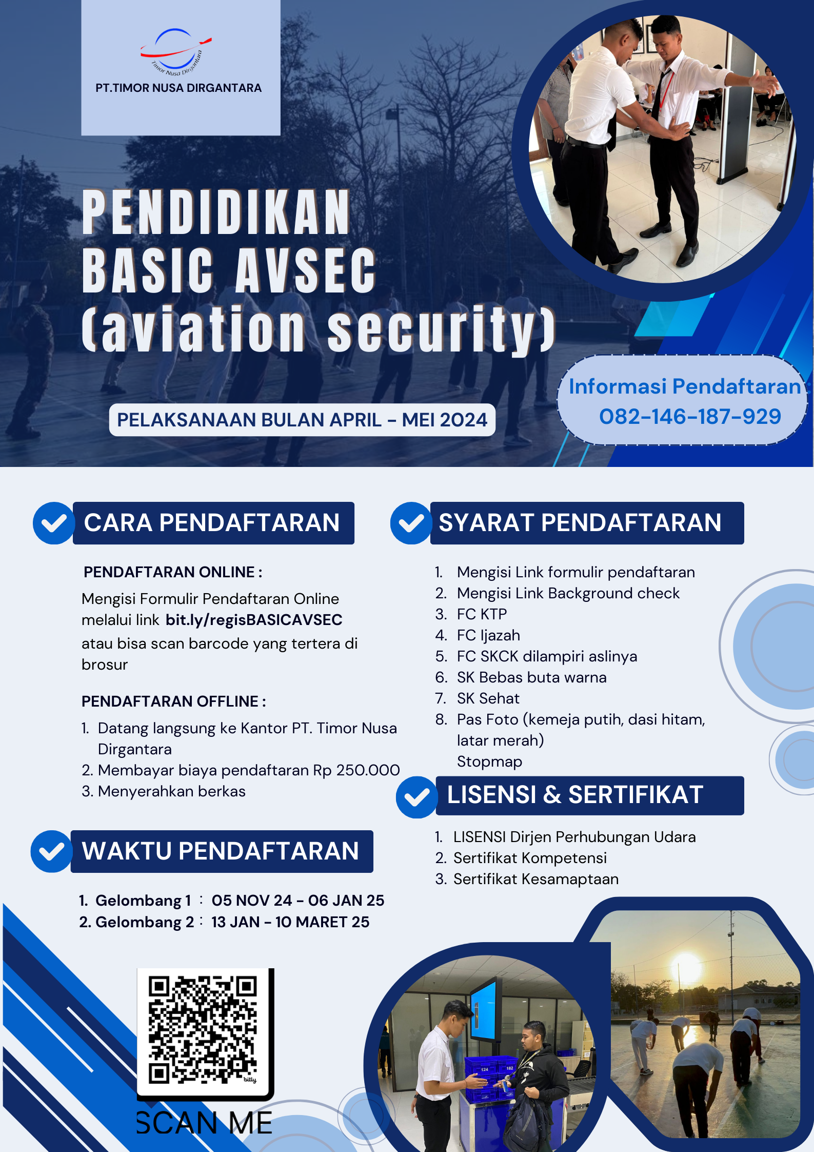 Dibuka Pendaftaran Kelas Initial dan Recurrent BASIC AVSEC BATCH XXI